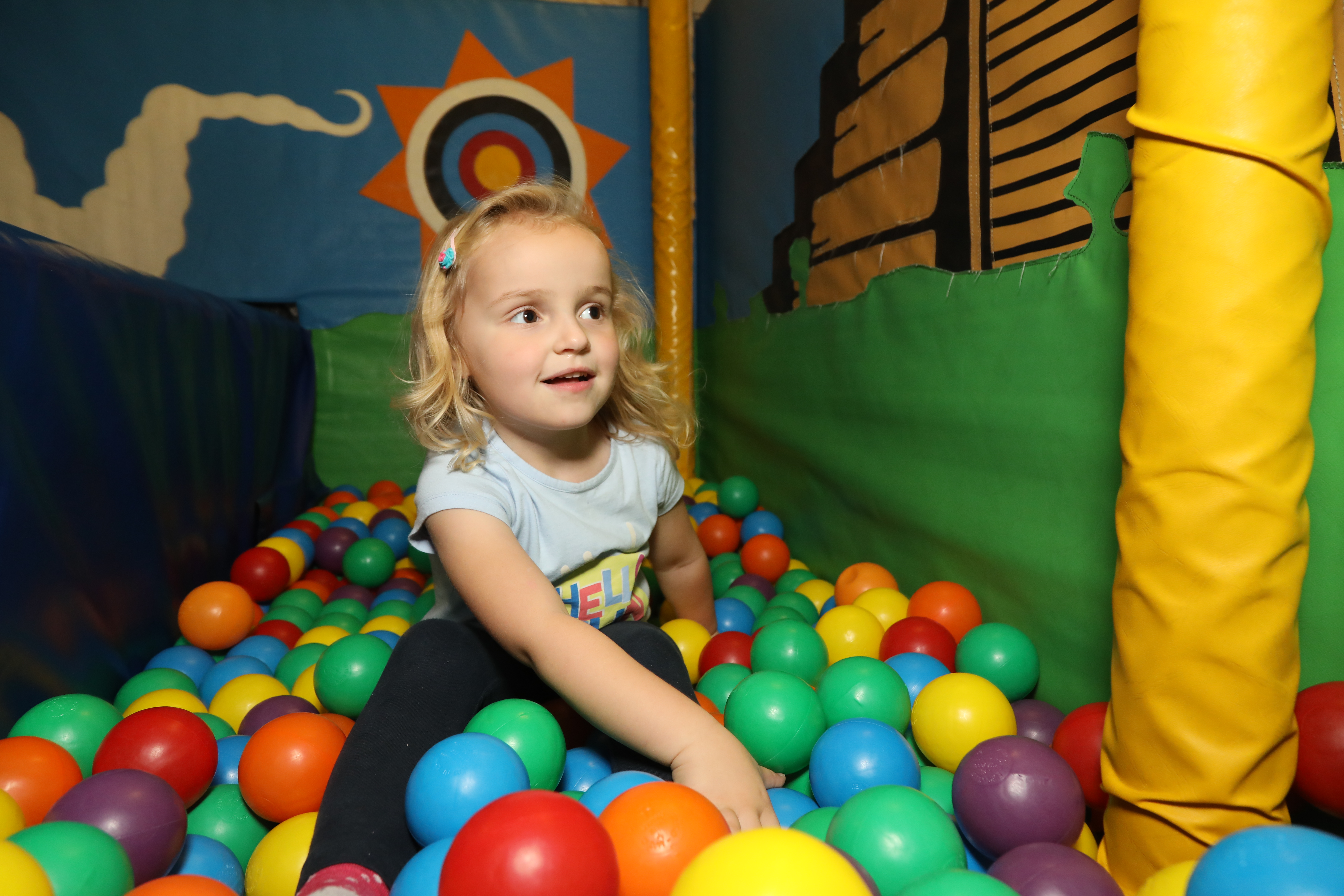 Little girl in ball pit at Indiana Land