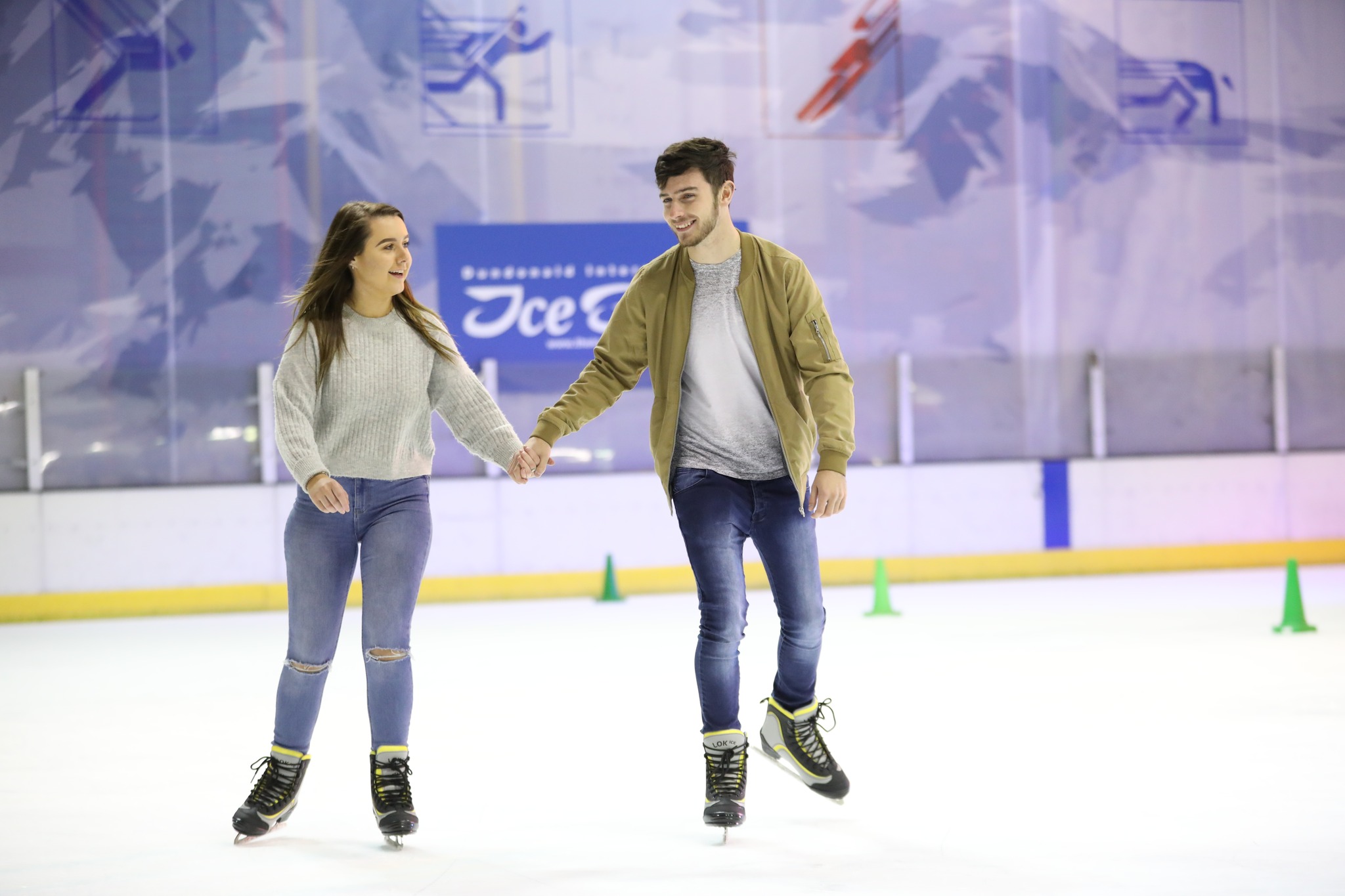 Group of girls iceskating