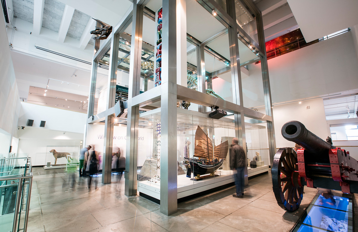 Large exhibition window in wide open room